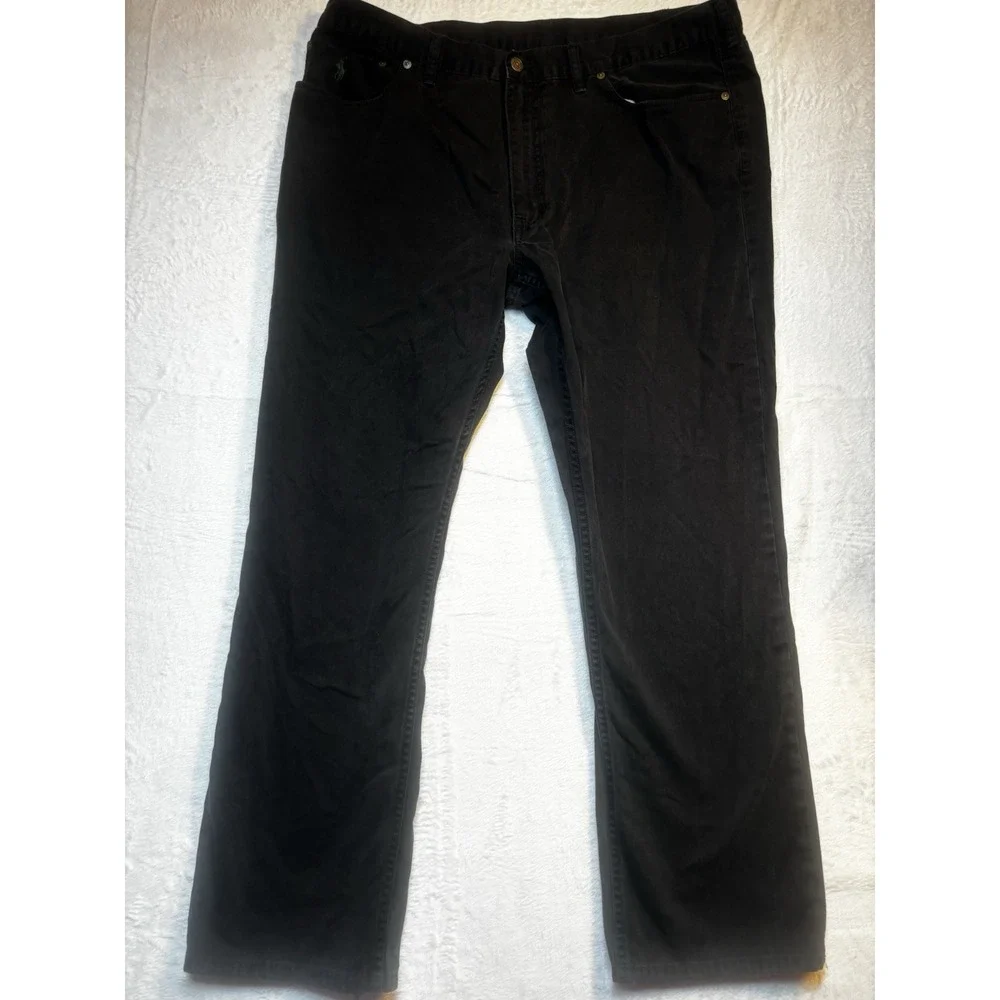 VTG Polo Ralph Lauren Jeans Mens 40x30.5 Authentic Dungarees Classic Faded Black